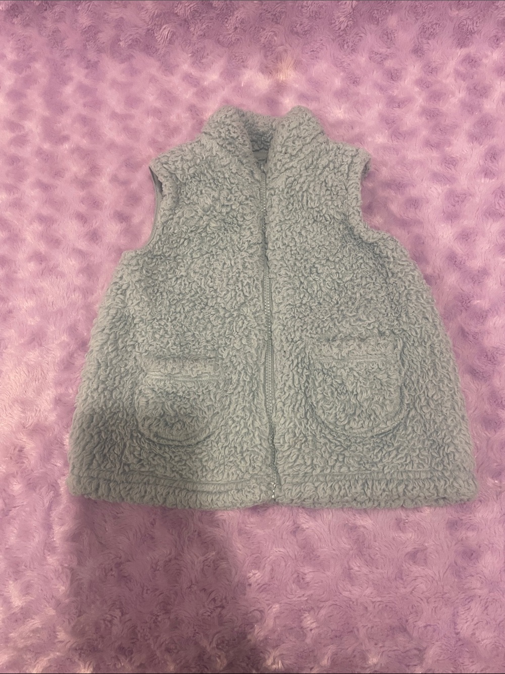 Carter's Light Gray Sherpa Vest for Kids